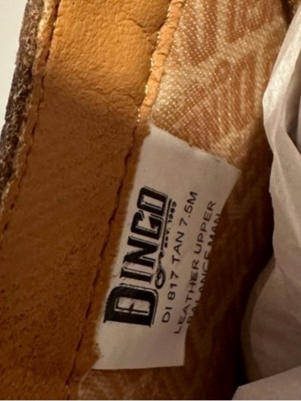 Dingo Women’s Tan Brown San Miguel Leather Cowboy Boots NWT Size 7.5 - Picture 9 of 11